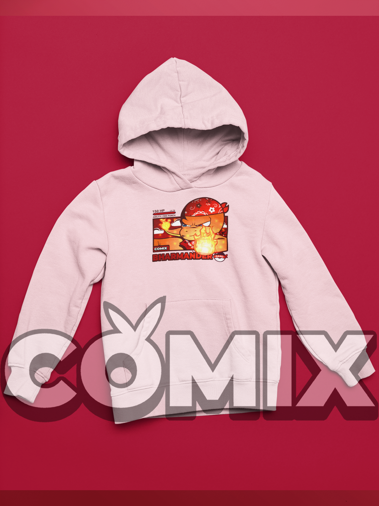 ImPJComics' "Bharmander" Comic Panel Design Hoodie