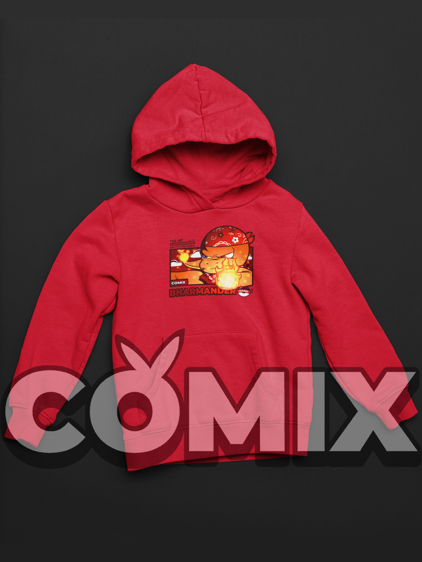 ImPJComics' "Bharmander" Comic Panel Design Hoodie