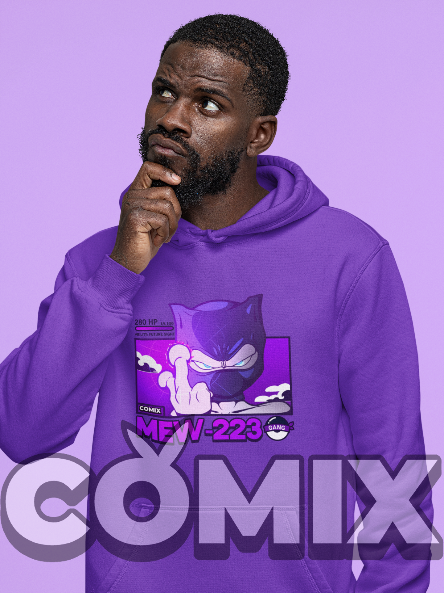 ImPJComics' "MEW-223" Comic Panel Design Hoodie