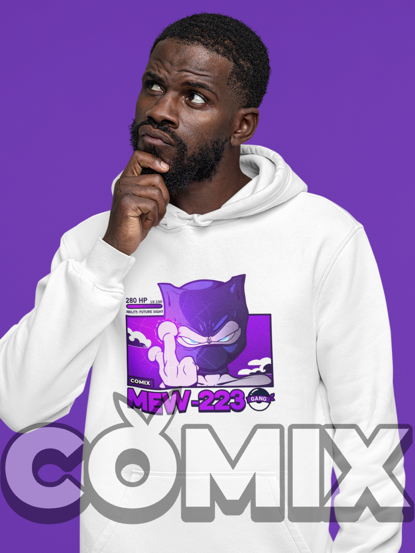 ImPJComics' "MEW-223" Comic Panel Design Hoodie