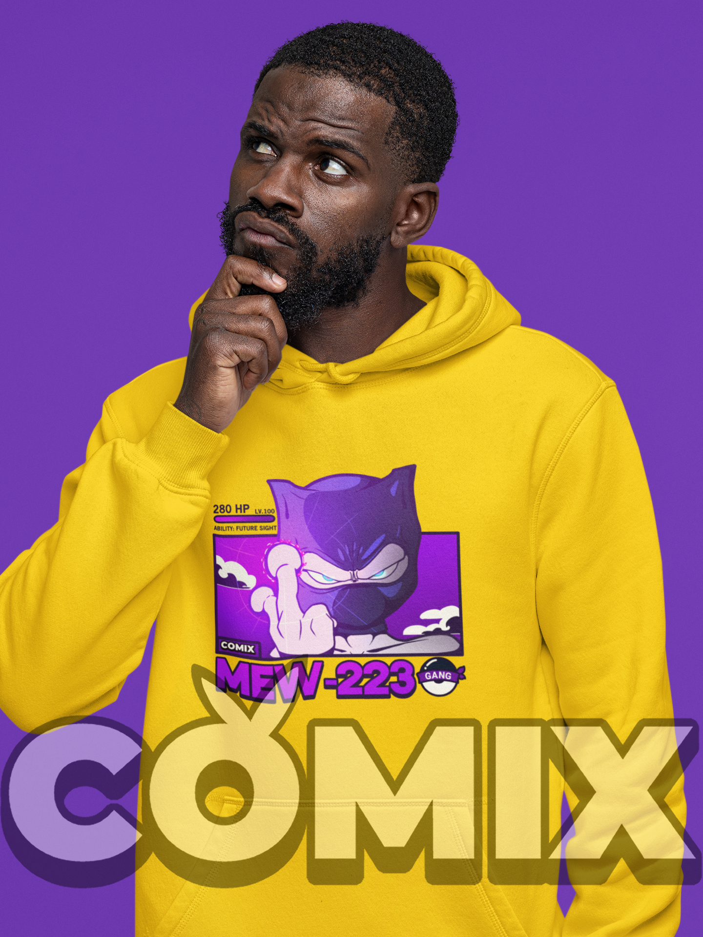 ImPJComics' "MEW-223" Comic Panel Design Hoodie